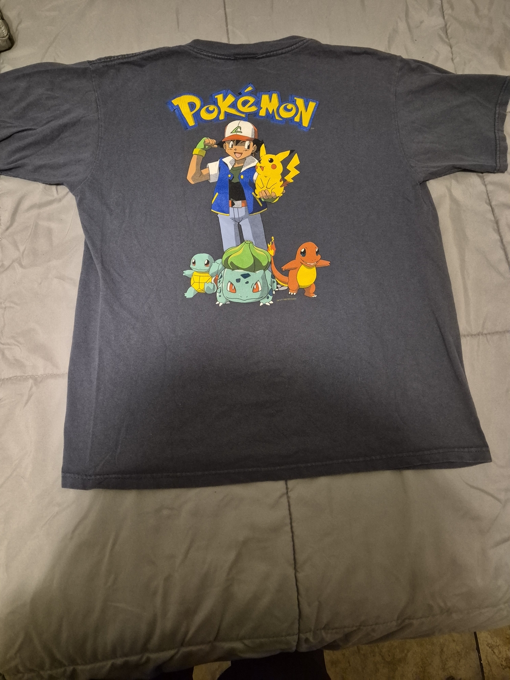 Vintage 1999 Pokémon Ash Pikachu Starters T-Shirt - Bulbasaur Charmander Squirtl